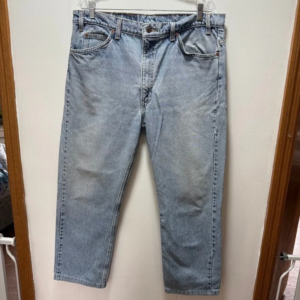 Vintage Levis 505 Orange Tab Jeans Light Wash Size‎ 38x30 Fits like 34x29